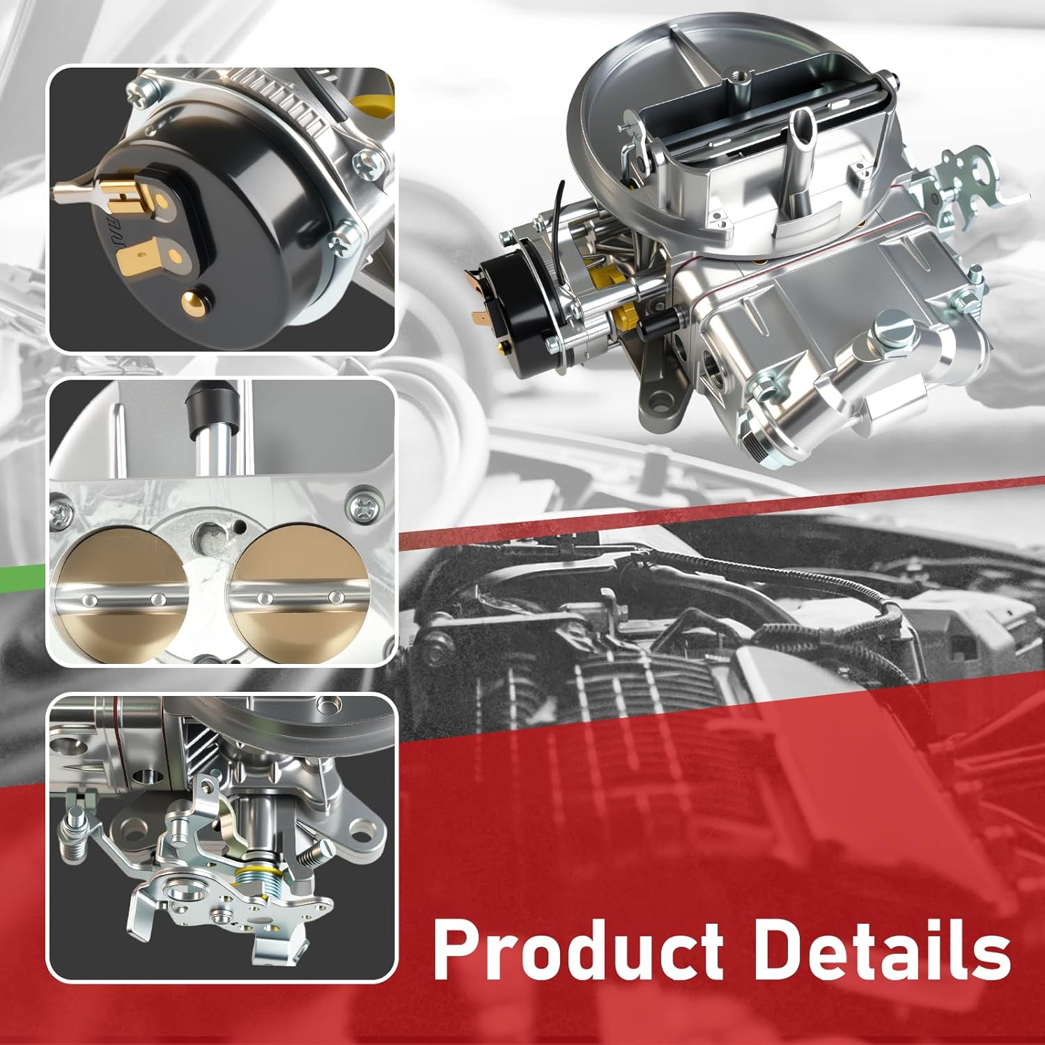 0-80350 Carburetor 350CFM 2BBL Electric Choke Carburetor Replacement for Holley 0-80350 (Performance Street Avenger) Compatible with GMC CJ5 CJ7 F100 Models