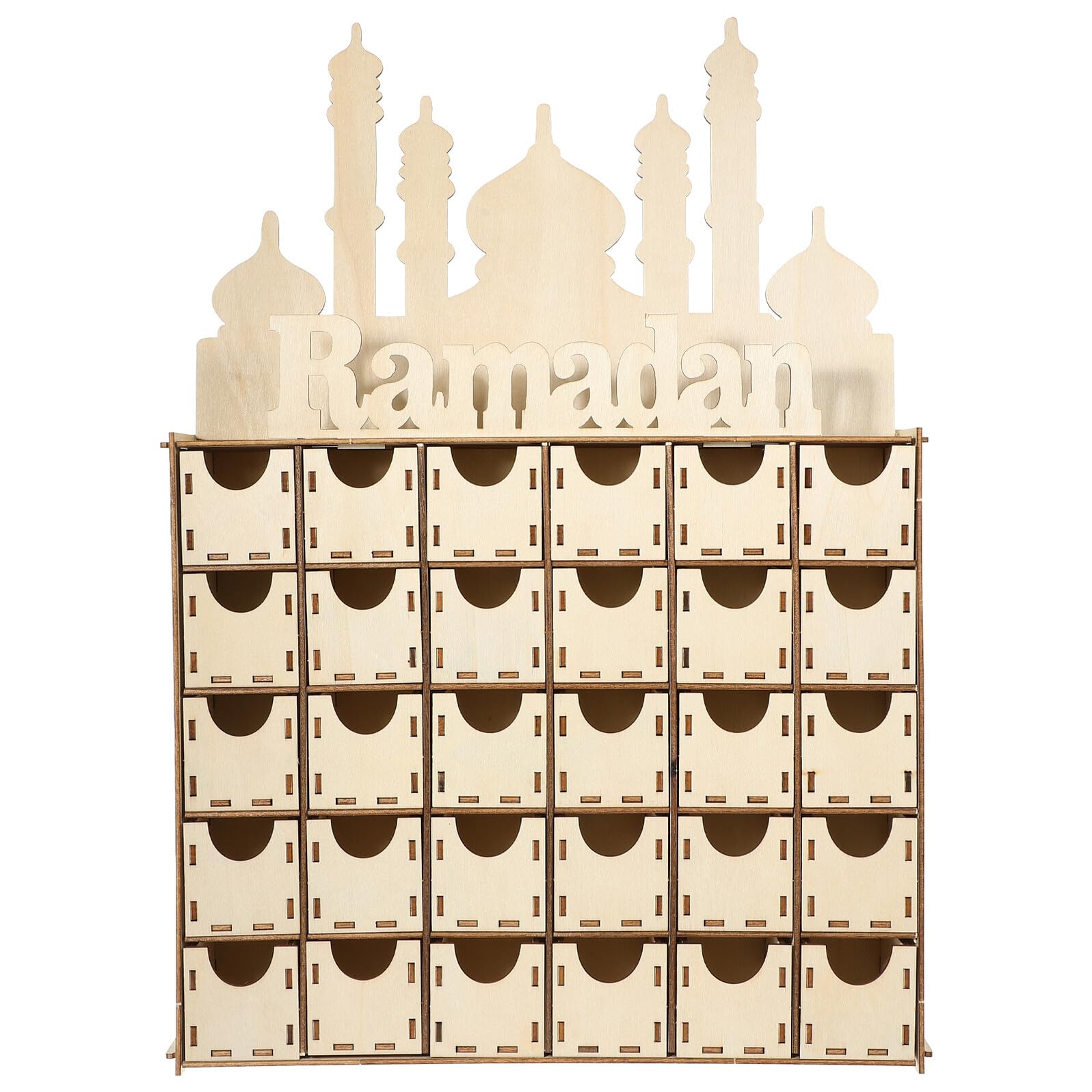 Calendrier en Bois Décoratif pour Ramadan Compte à Rebours DIY avec Décoration de Table Festive pour Eid Mubarak