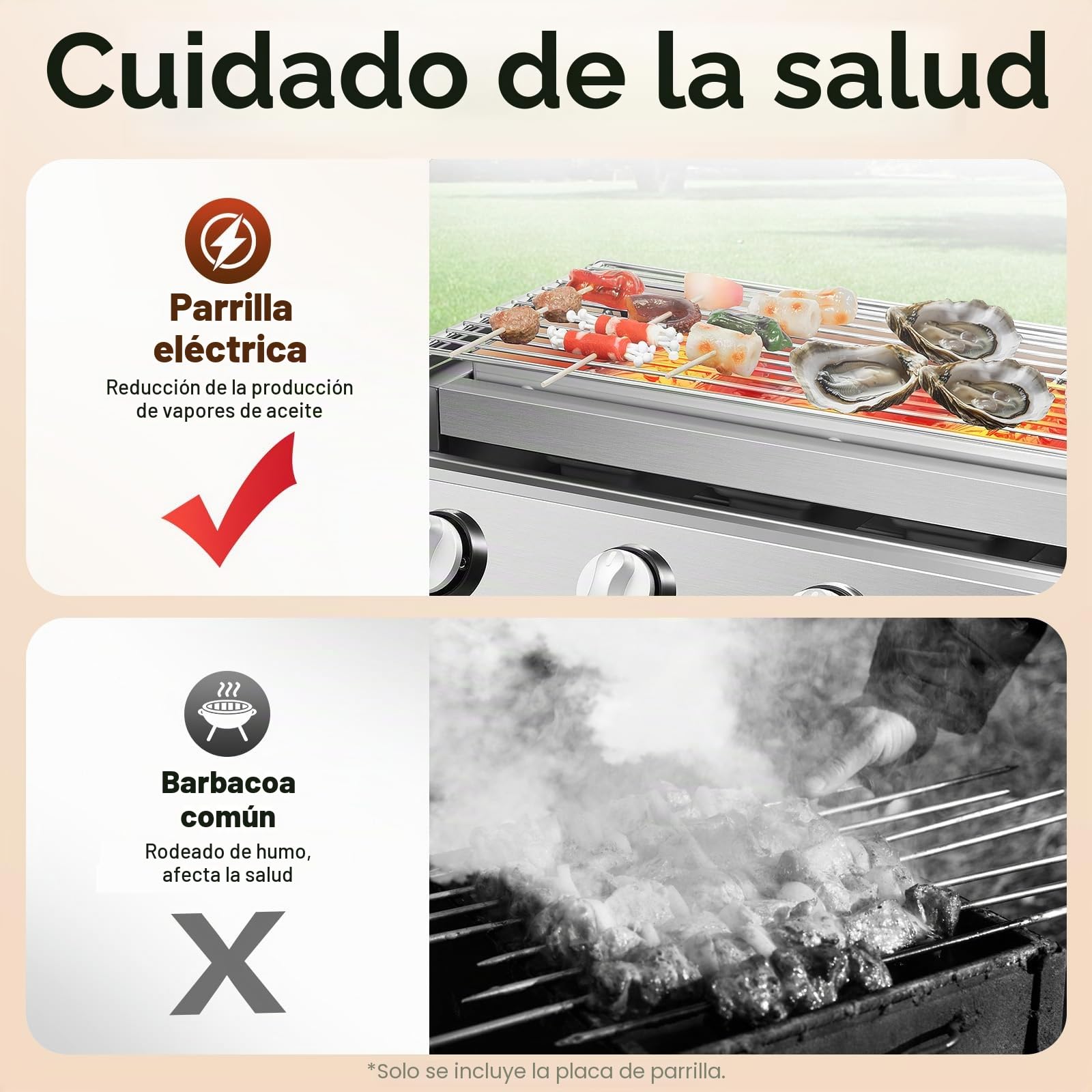 MINRS Asador de Gas de 4 Fuegos con Parrilla Extraíble y Depósito de Aceite Extraíble, LPG, Barbacoa de Mesa para Camping y Balcón