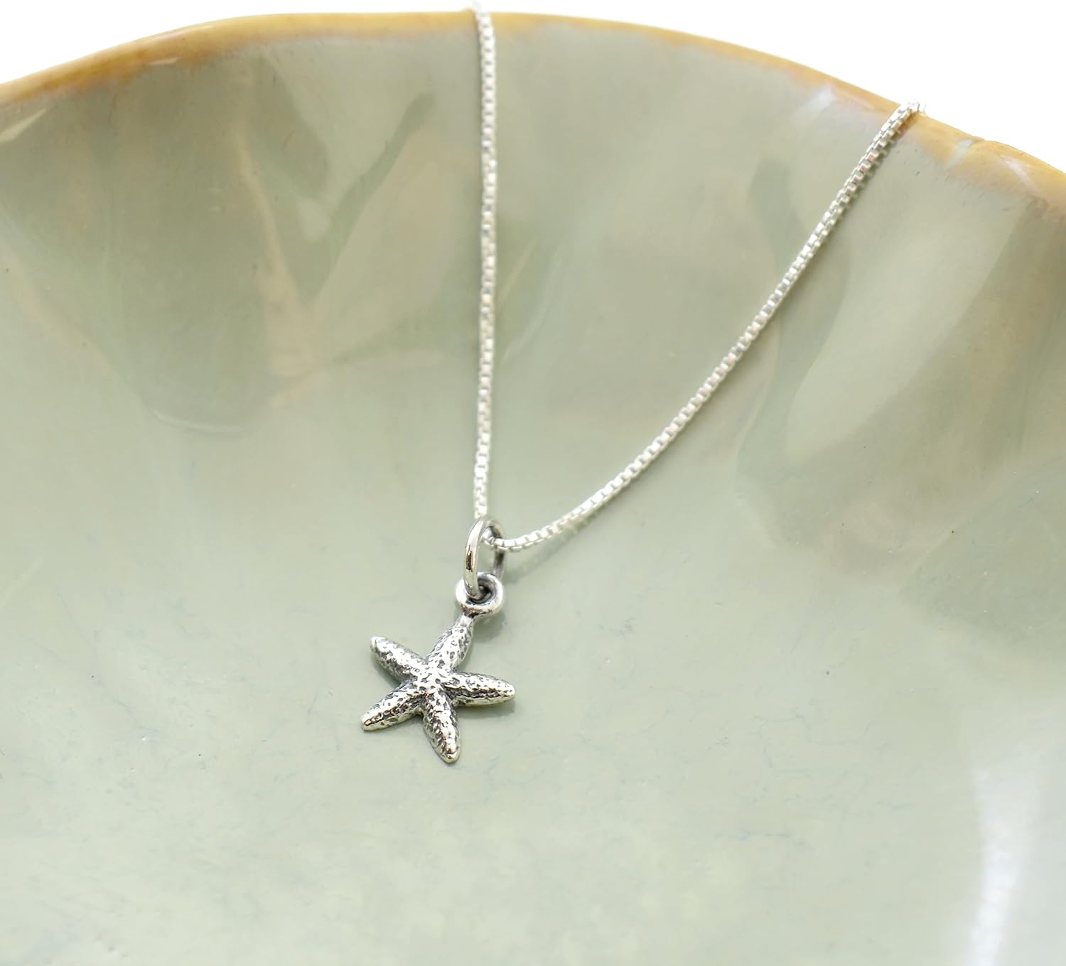 MOM & THREE DAUGHTERS Starfish Necklace in Sterling Silver | 16 Inch Box Chain | Ocean Necklace | Fabulous Gift for Child, Little Girls