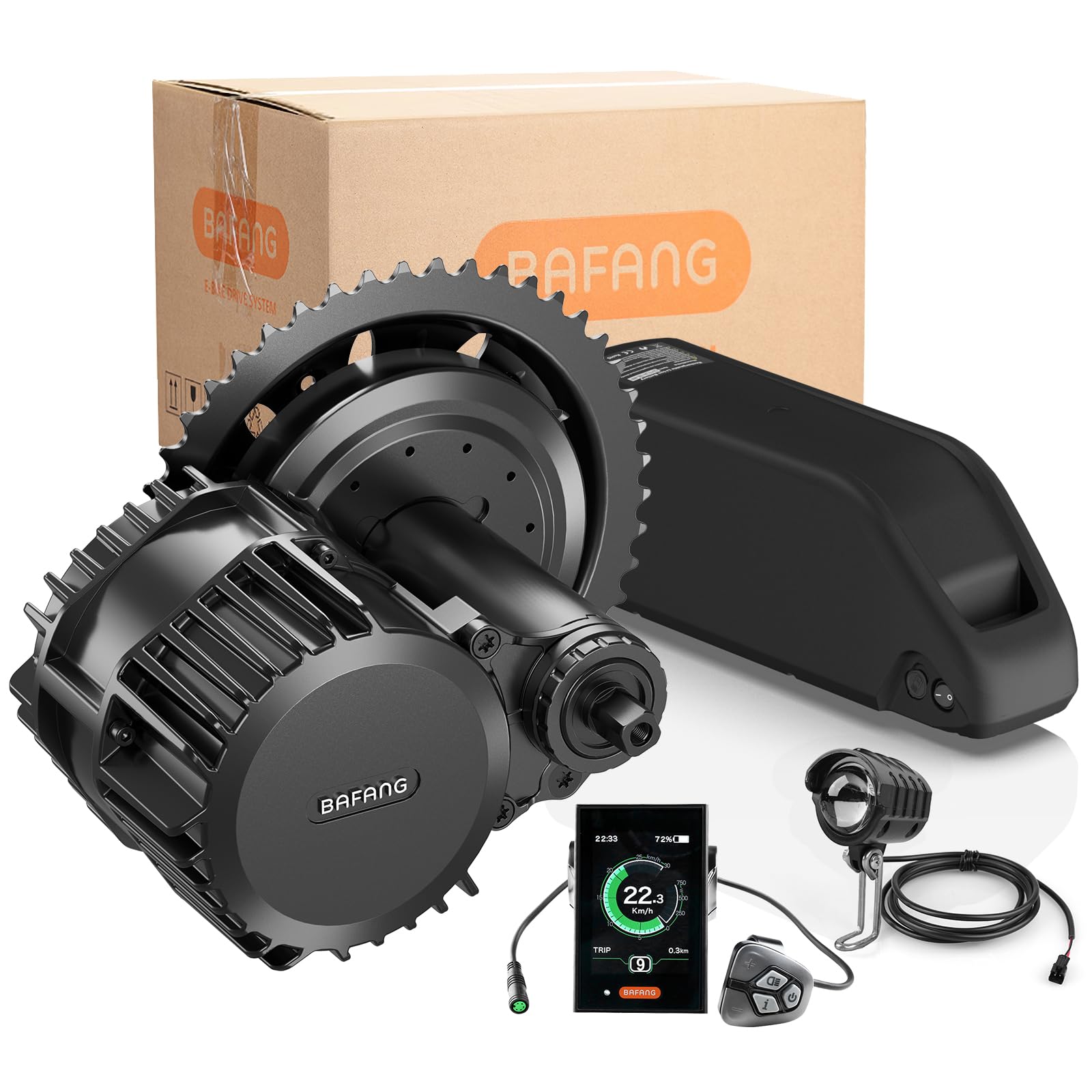 BafangBBS03 HD 48V 52V 1000W Mid Drive Kit, BBS03 G320 Mid Drive Motor Electric Bike Conversion Kit with Battery DPC18 Display, E Bike Conversion Kit for BB68mm-73mm Mountain Bike Tricycle