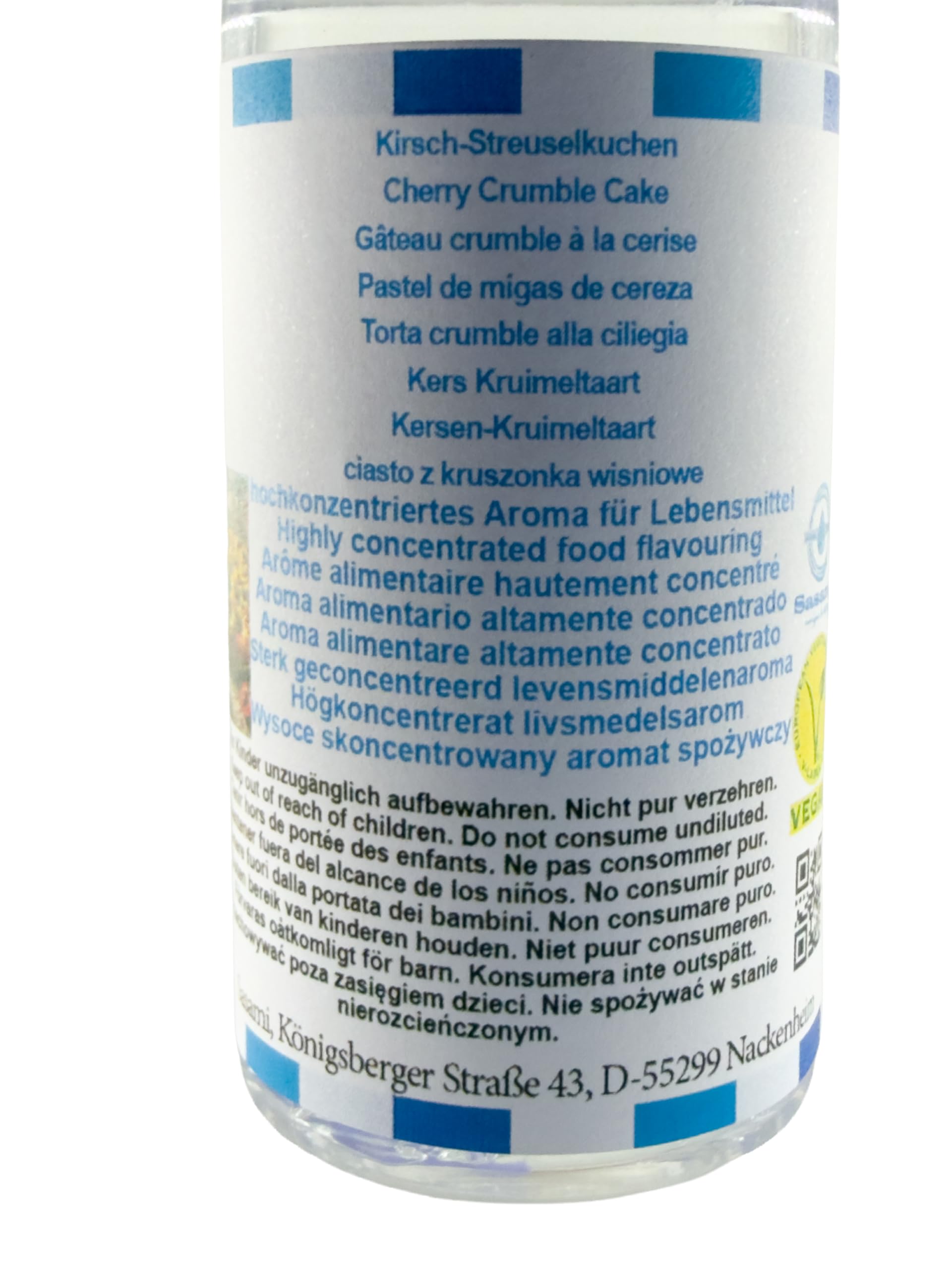 Pastel de migas de cereza aroma concentrado - Vegano - Sasami - 100ml