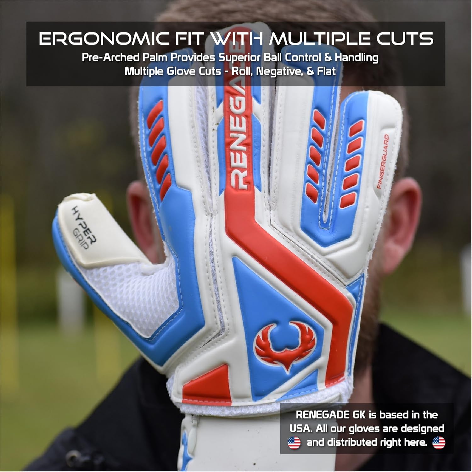Renegade GK Talon Goalie Gloves - Adult, Youth, & Kids (Sizes 5-11, 5 Styles, Level 3) Pro-Tek Fingersaves & 3.5+3MM Hyper Grip XD | Durable Goalkeeper Glove for All-Around Play | Based in The USA