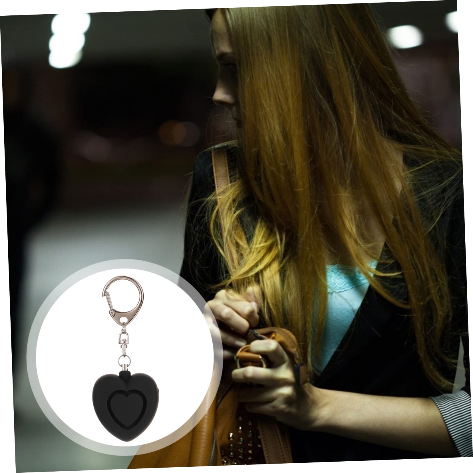 Uonlytech 3piezas Alarma Personal Forma De Corazón con Luz Led para Seguridad Llavero Compacto para Mujeres y Mayores para Emergencias y Protección Personal