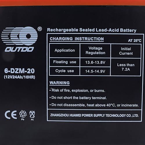 Miniatura 6 de 2PCS 6-DZM-20 12V 24AH batería recargable para scooter eléctrico go kart ATV