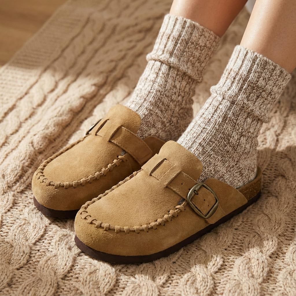 CUSHIONAIRE Canoe Genuine Suede Clogs for Women Footwear with Moc Toe Design – Casual Slip On Womens Shoes - Image 2