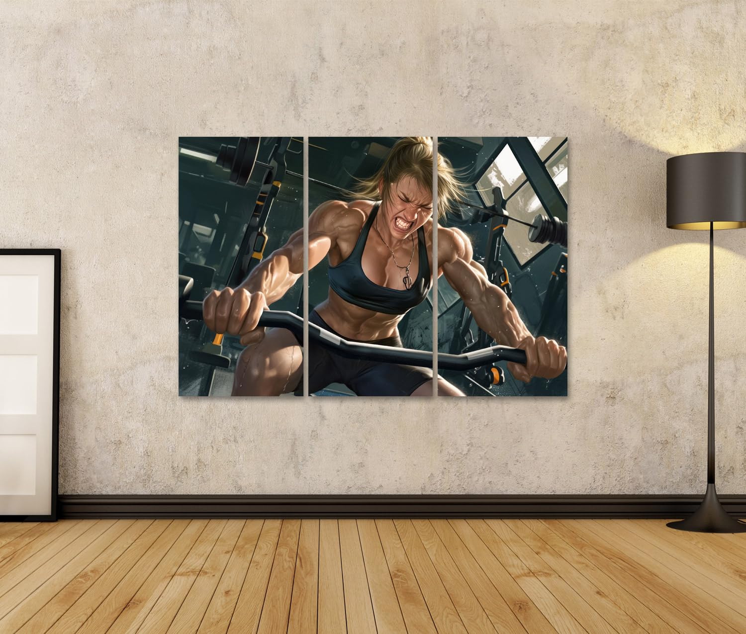 islandburner Immagine su tela Allenamento intensivo in palestra per gli appassionati di fitness negozio di sport immagini murali poster