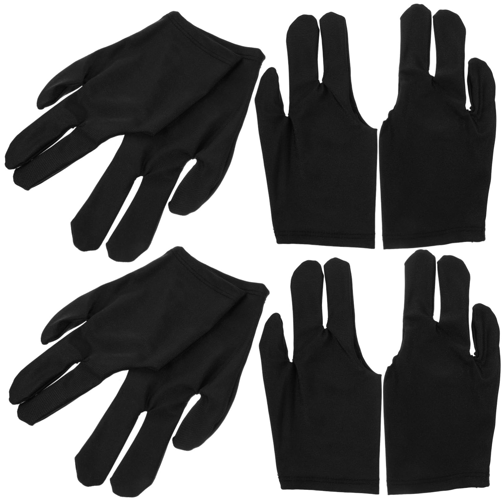 NAMOARLY Elastic Billiards Gloves for Snooker Sports Men Women Breathable Gaming Gloves 4 Pairs Set