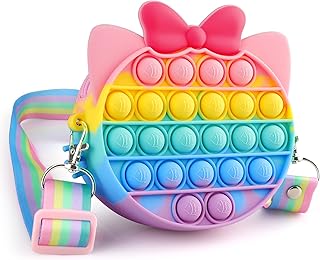 Coolden Borsa Pop-It Sensory Fidget Borsetta Pop Push It Borsa a Tracolla Push Bubble Sensory Fidget Toys Relief Pressure Anti-Ansia Sensory Toy per Formazione per Bambini e Donna-Mini Gatto