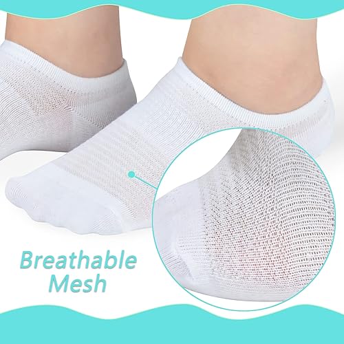 Miniatura 2 de LO SHOKIM Calcetines invisibles para bebés, calcetines tobilleros de corte bajo para niños, antideslizantes, transpirables, de algodón suave, 6 pares