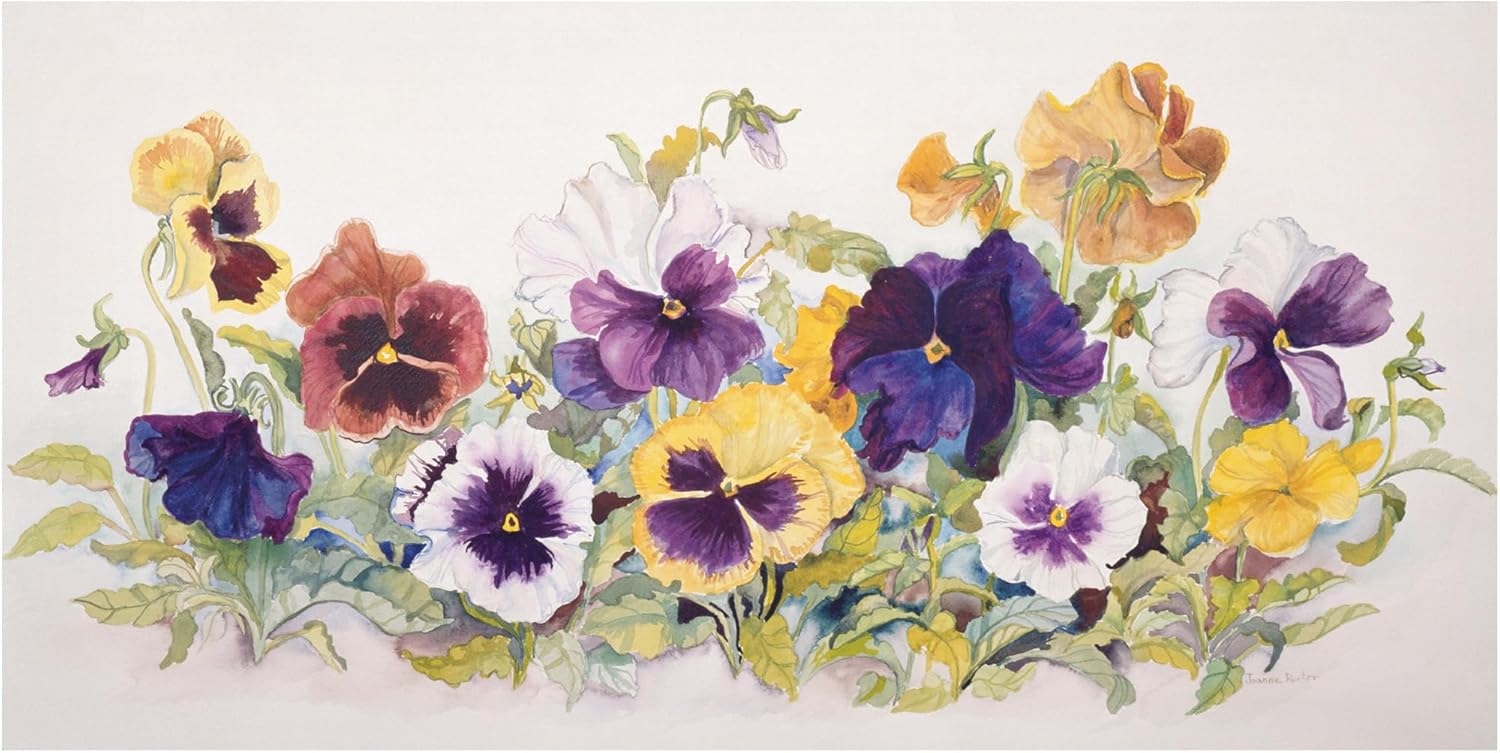 Pansies Faces by Joanne Porter, 10x19-Inch