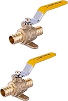 Vista 11 de EFIELD Válvula de bola de cierre de puerto completo de latón Pex de 1/2 pulgada con oreja, (VALVE023)