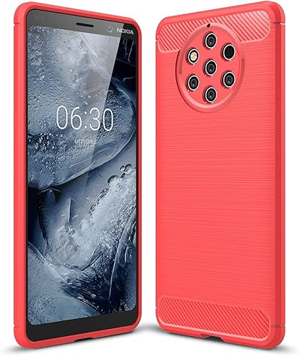 CruzerLite Funda compatible con Nokia 9 PureView de fibra de carbono, absorción de golpes, delgada, compatible con teléfono celular, Nokia 9
