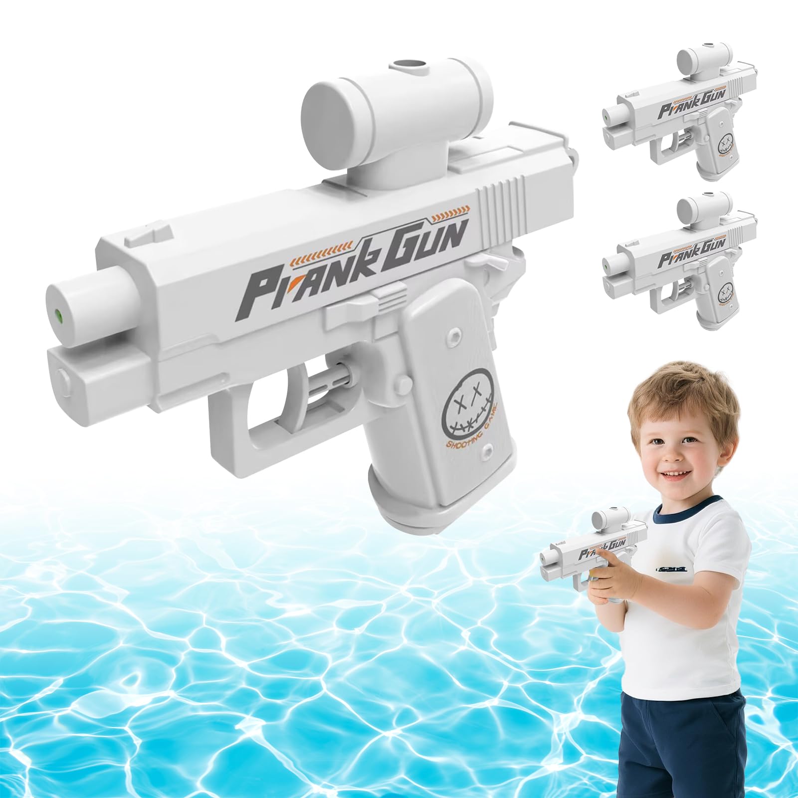 Prank Two-Way Prank Water Gun, Water Gun Prank, Reverse Water Spray, Double-Sided Water Spray Toy, Suitable for Pranks (2pcWhite)
