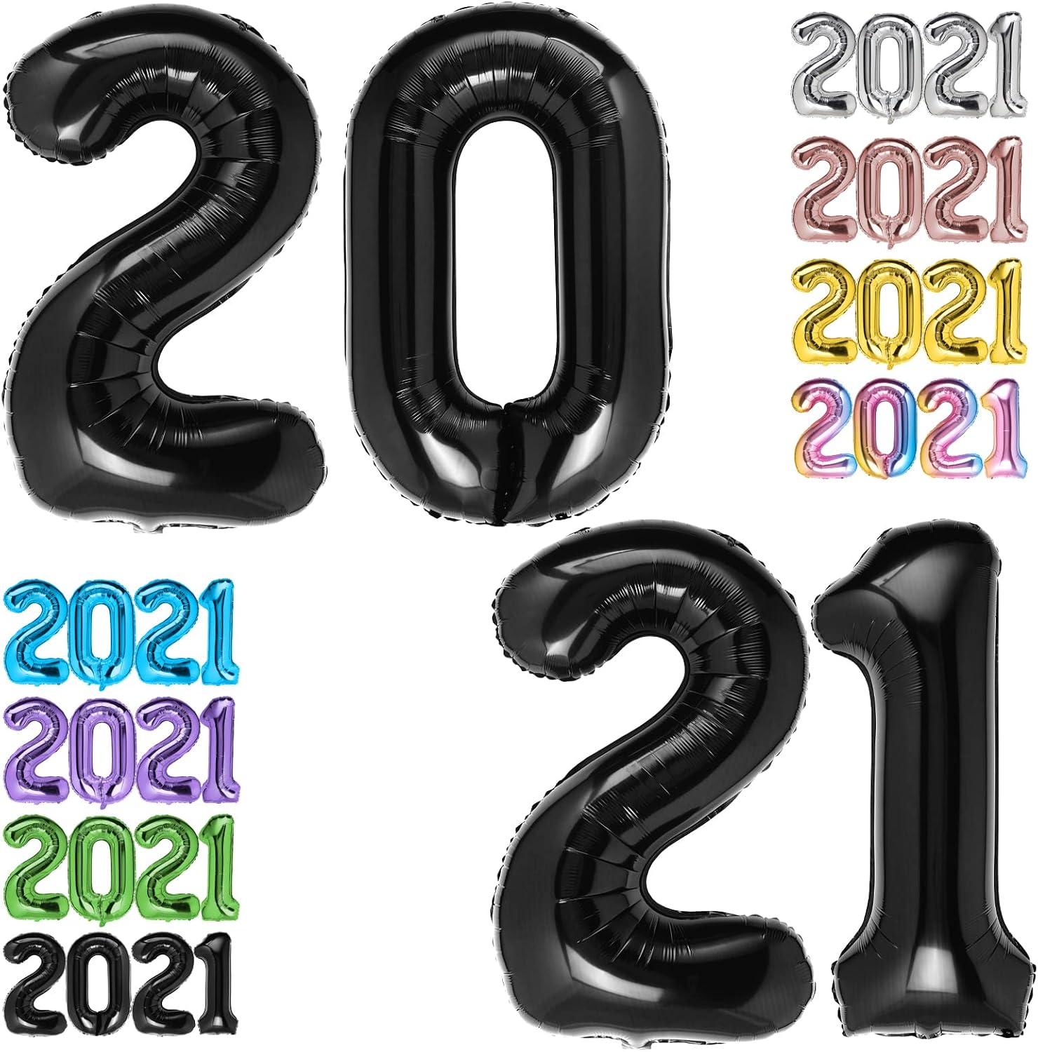 Black Number Balloons 40 inch Jumbo Reusable Foil Balloons for 1st, 2nd, 10th, 12th, 20th, 21st, 22nd Birthday Number Balloons Decor