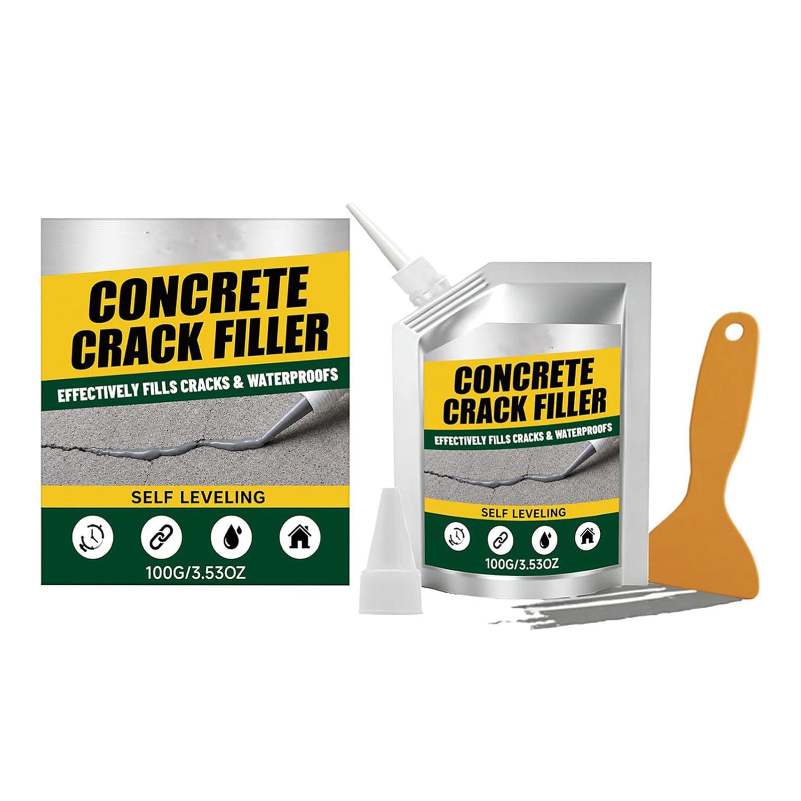 Waterproof Concrete Crack Filler & Sealant, Self Leveling Sealant (1PC)