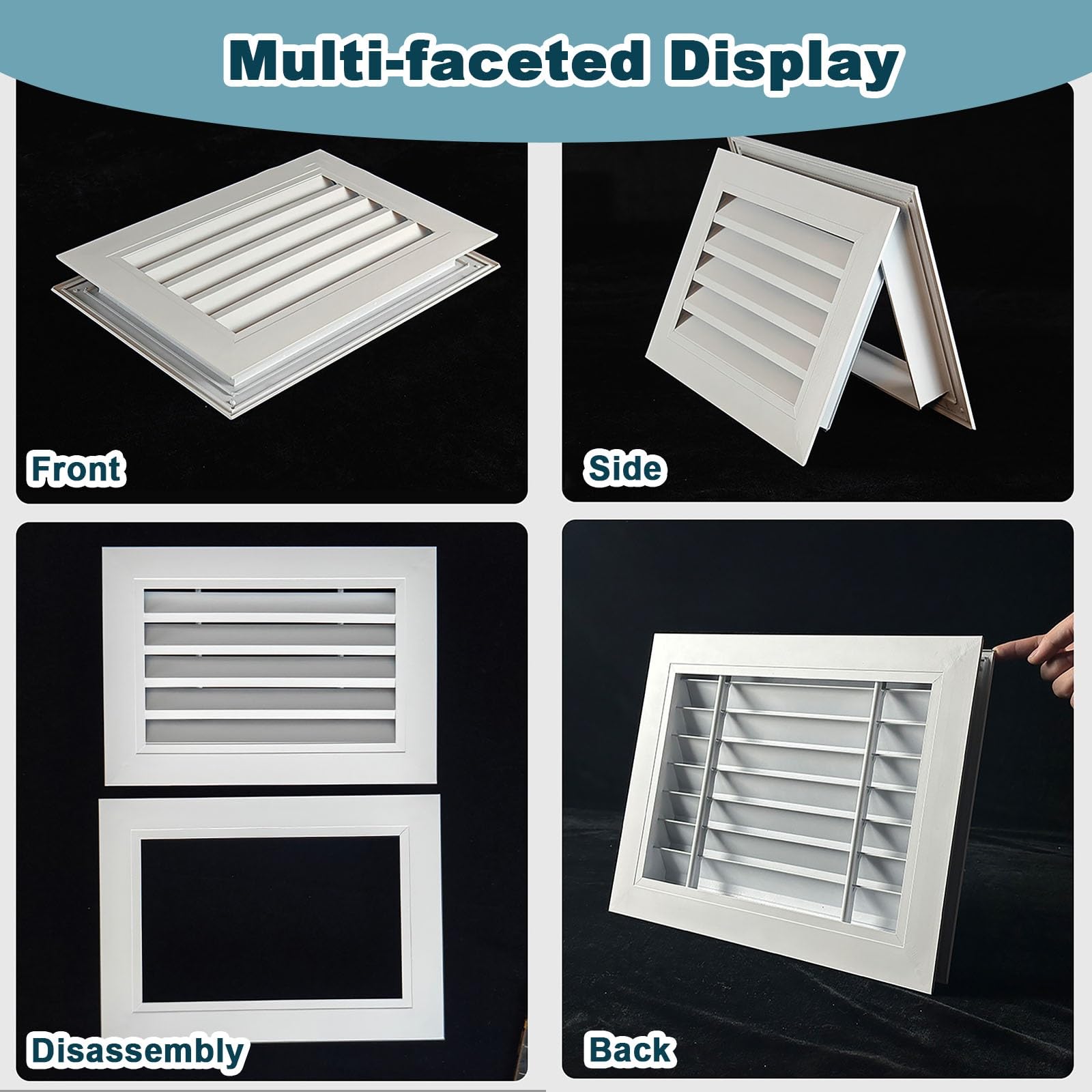 Tapa de ventilación, Rejilla de ventilación HVAC de Doble Cara con Filtro de Retorno de Aire, Cubierta de Panel de Acceso, 55 x 50 cm (22" x 20") - Ideal para el Control del Flujo de Aire y