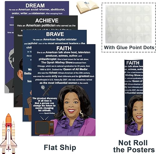 Miniatura 4 de 9 pósteres negros de historia afroamericana, arte inspirador de pared de 16 x 11 pulgadas para escuela secundaria y secundaria, biblioteca, oficina,