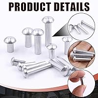 Vista 4 de NACX Remaches de aluminio macizo con cabeza de brasero M3*0.787 in, paquete de 250