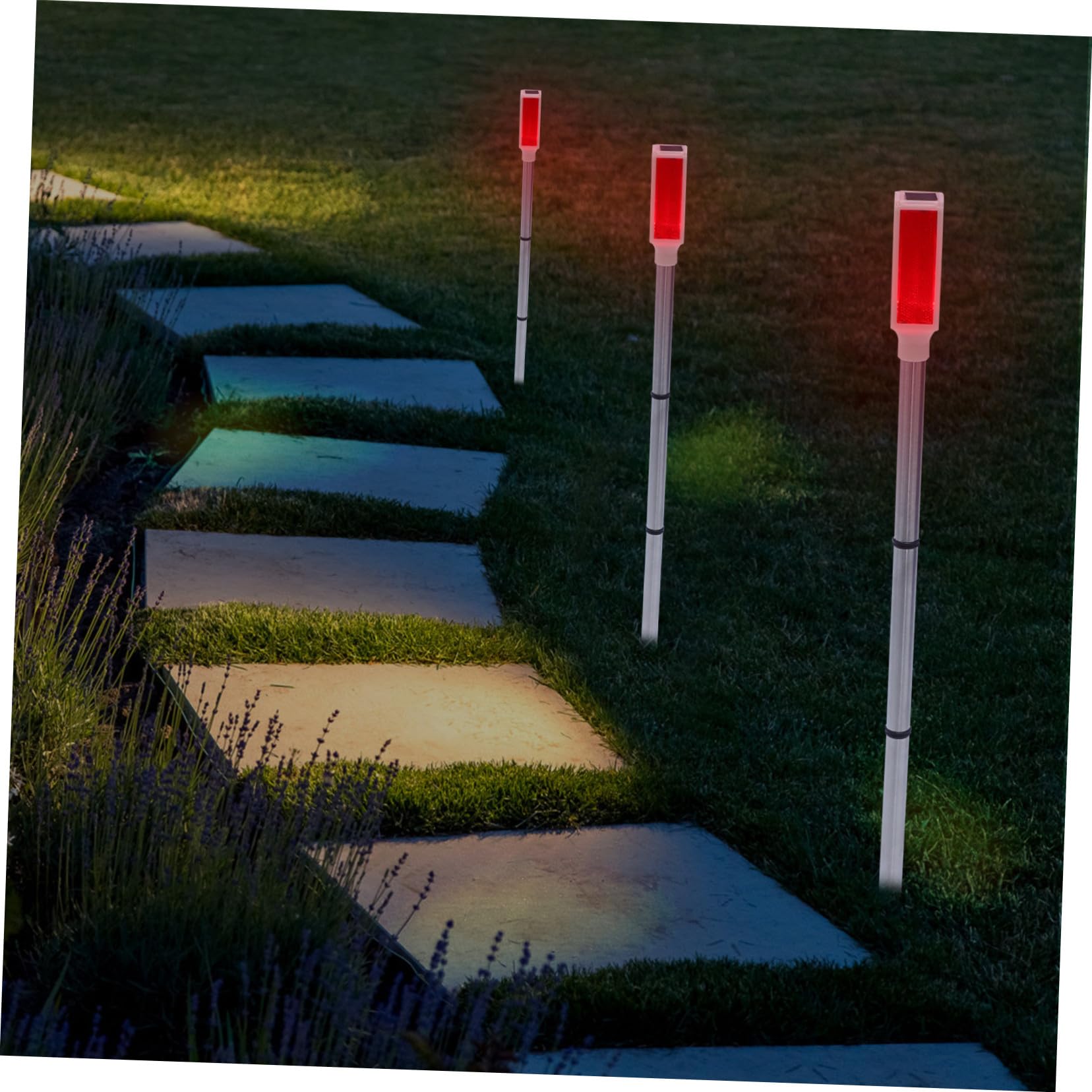 2 Pièces Lumières Solaires de Signalisation Clignotantes Lampes Davertissement Multifonctions pour Barrières Extérieures Éclairage Solaire de Sécurité pour Chantier et Circulation