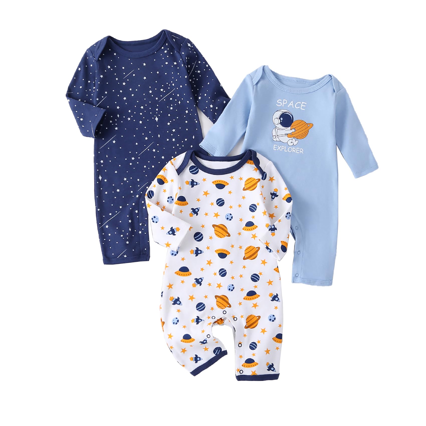 YOURDIARY Newborn Baby Jumpsuit Pattern Cotton Long Sleeve Rompers Baby Boy Clothes Set Newborn Boy Clothing Oufits 12-18 Month