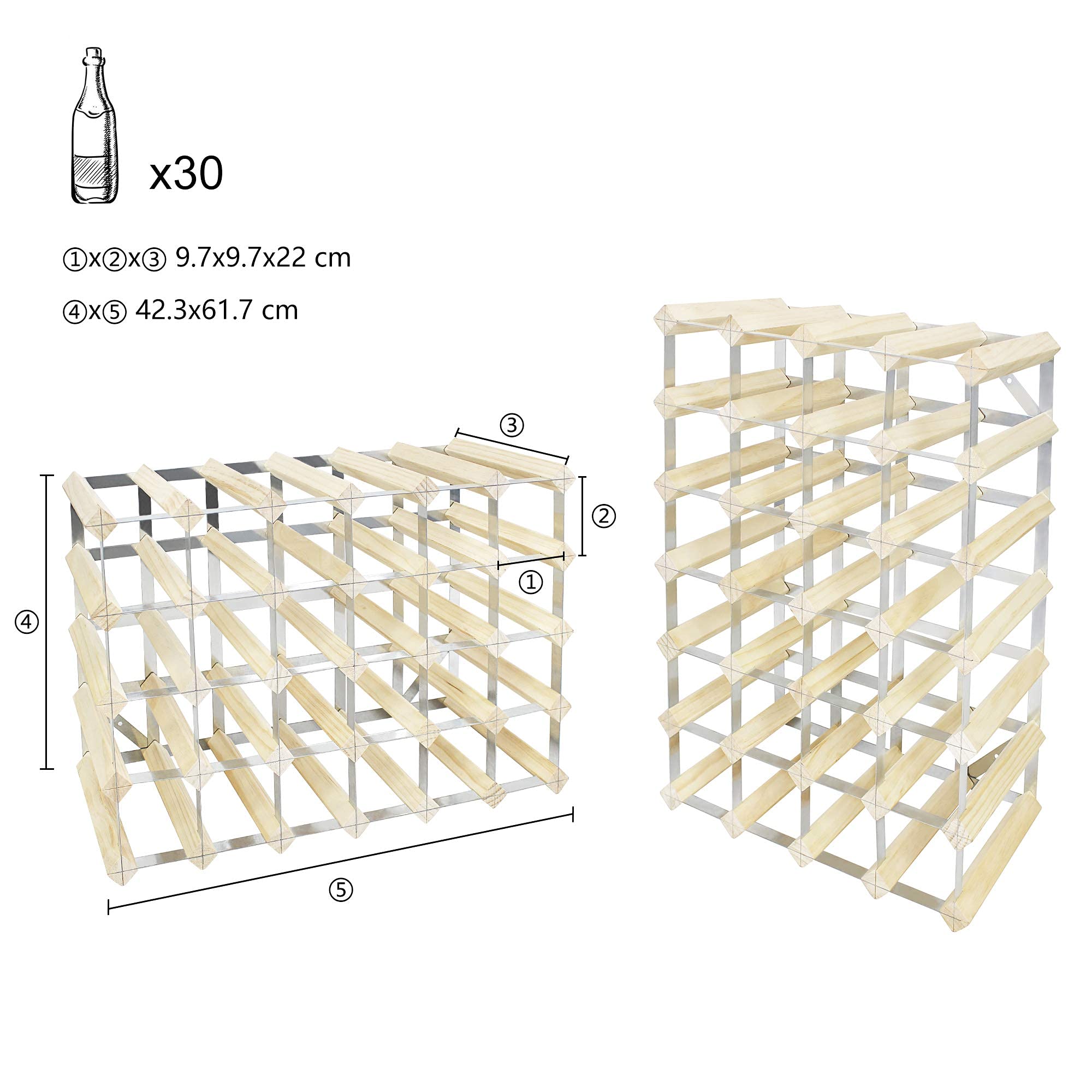 Cantinetta Portabottiglie In Legno Scaffale Mobile Per Bottiglie Vino Made In Italy Mod Syrah Acero B 28 L75 X P25 X 75h 85607553