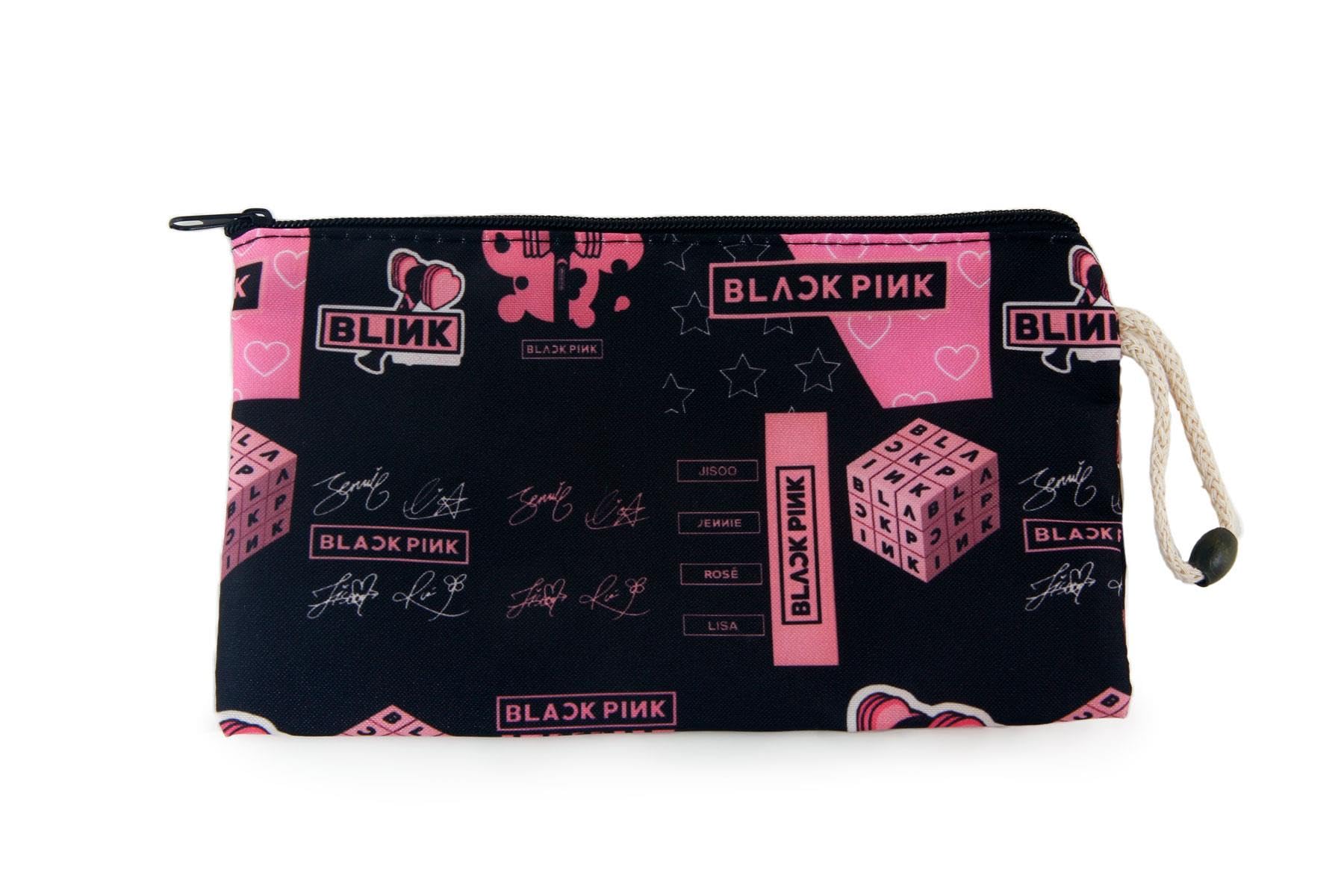 Alp Collection 4'lü Set Blackpink K-Pop Desenli Sırt Çantası Kalemlik Makyaj Çantası Büyük Boy Makya