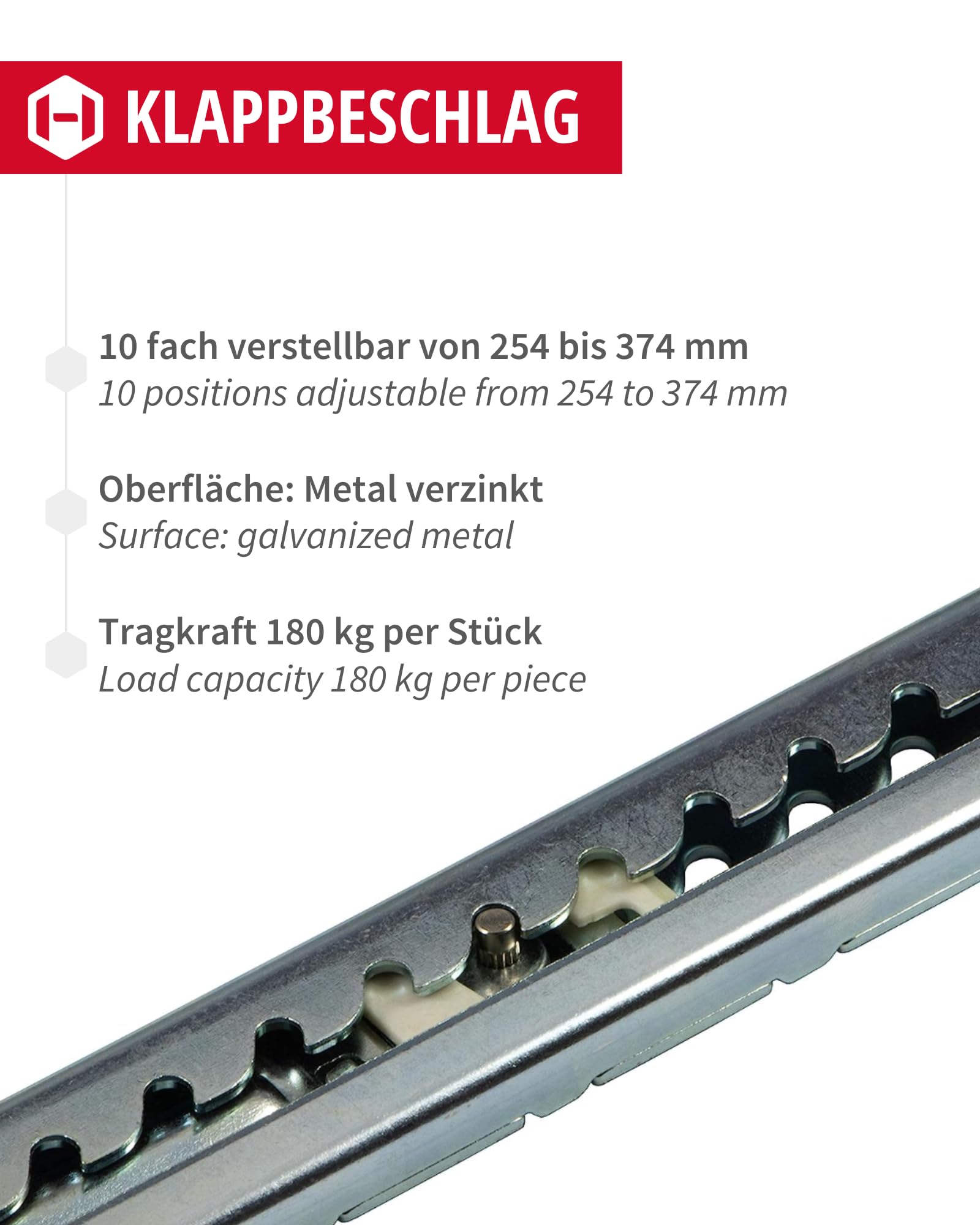 Maniglia Regolabile Per Testiere Letto Gedotec | Supporto Metallico Zincato | Portata Fino A 360kg | 2 Pezzi - Foto 5