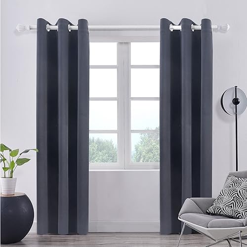 Miniatura 74 de Pickluc Cortina opaca para dormitorio, bloqueo de luz, aislamiento de calor, reducción de ruido, tela más gruesa, extra plegable, 2 paneles, 42