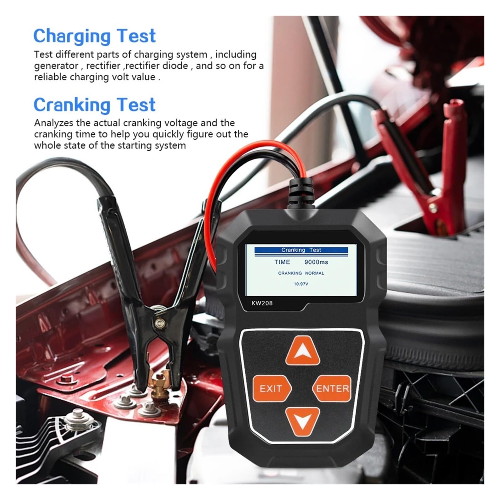 Tester AkumulatoróW Tester Akumulatora Samochodowego 12 V 2000CCA 12 V Narzędzia Akumulatorowe Automatyczne Szybkie Uruchamianie Rozruchu Narzędzie Diagnostyczne Do Ładowania Przegląd Danych