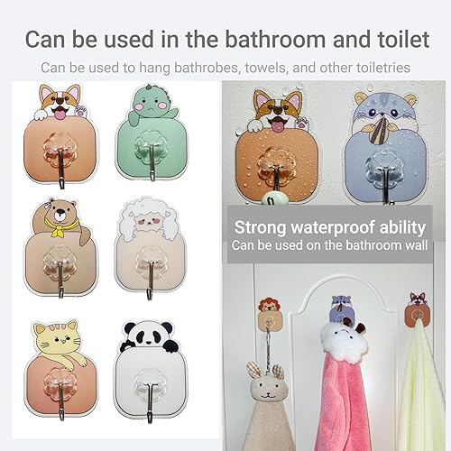 Miniatura 9 de Ganchos de pared adhesivos resistentes para colgar, paquete de 20 ganchos autoadhesivos de 30 libras (máximo), ganchos impermeables de acero