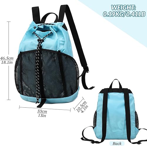 Miniatura 2 de Lohol Mochila de malla con cordón con bolsa de zapatos, saco de cuerda de natación duradero con asa para deportes, gimnasio, yoga, playa, viajes