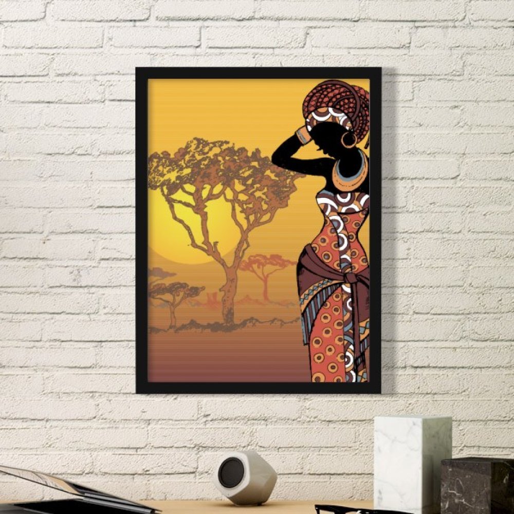 Cadre photo Savane Africaine et femmes autochtones, noir, taille S