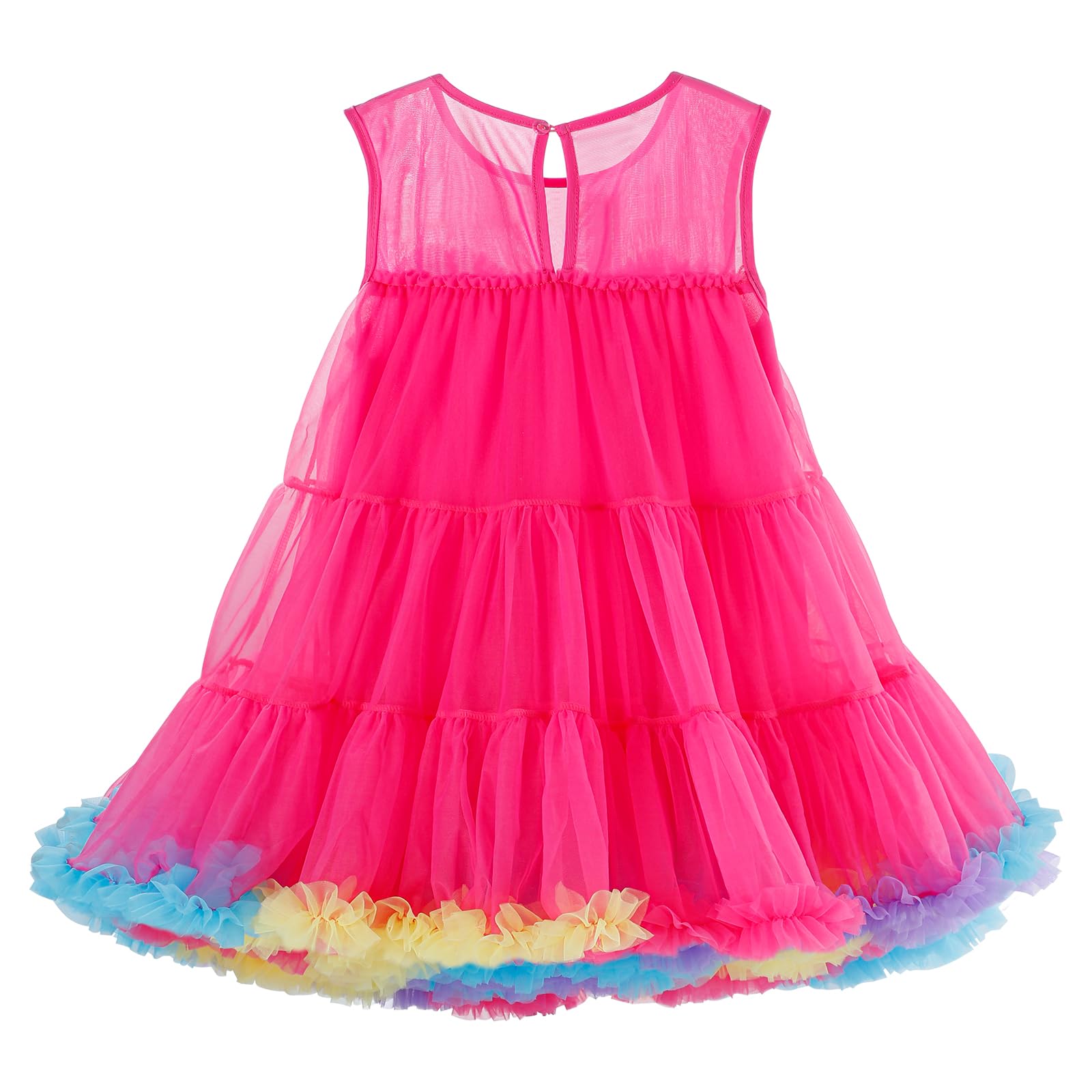 LACOFIA Vestido Tutú Niña con Capas de Tul Suave Vestido Verano de Princesa para Cumpleaños Bodas Fiesta 2-8 Años
