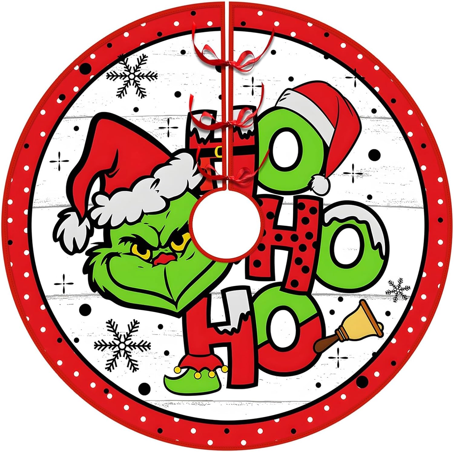 Christmas Tree Skirt, Farmhouse Christmas Tree Skirt, Red