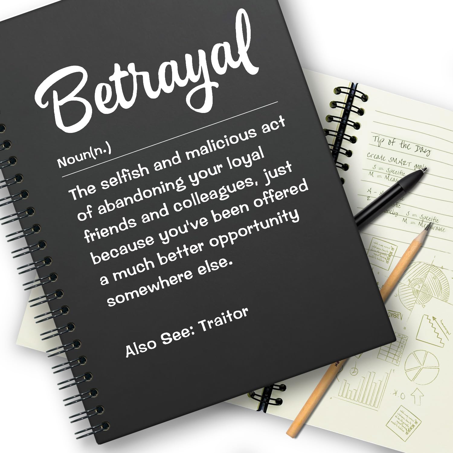 Betrayal Definition,Funny Notebooks for Work，Funny Spiral Notebooks With 160 Pages，Funny Farewell Going Away Leaving Gift，Leaving Work Gift for Ex Coworker，leaving job gifts，New Job Gift for Colleague