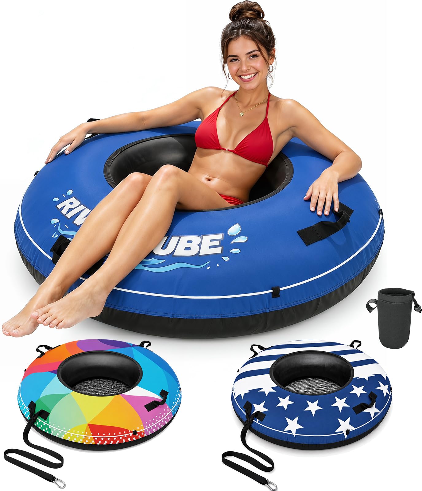 Photo 1 of ZEALFEEL River Tube, 48'' Heavy Duty Rubber Float with Canvas Cover