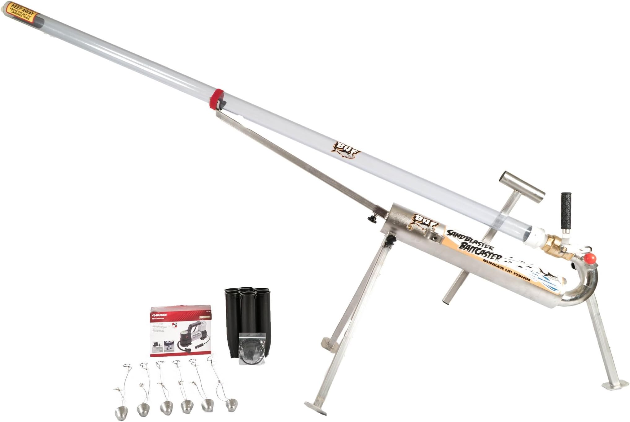 Bunker up fishin Bait launcher/Sand blaster bait caster. (42)