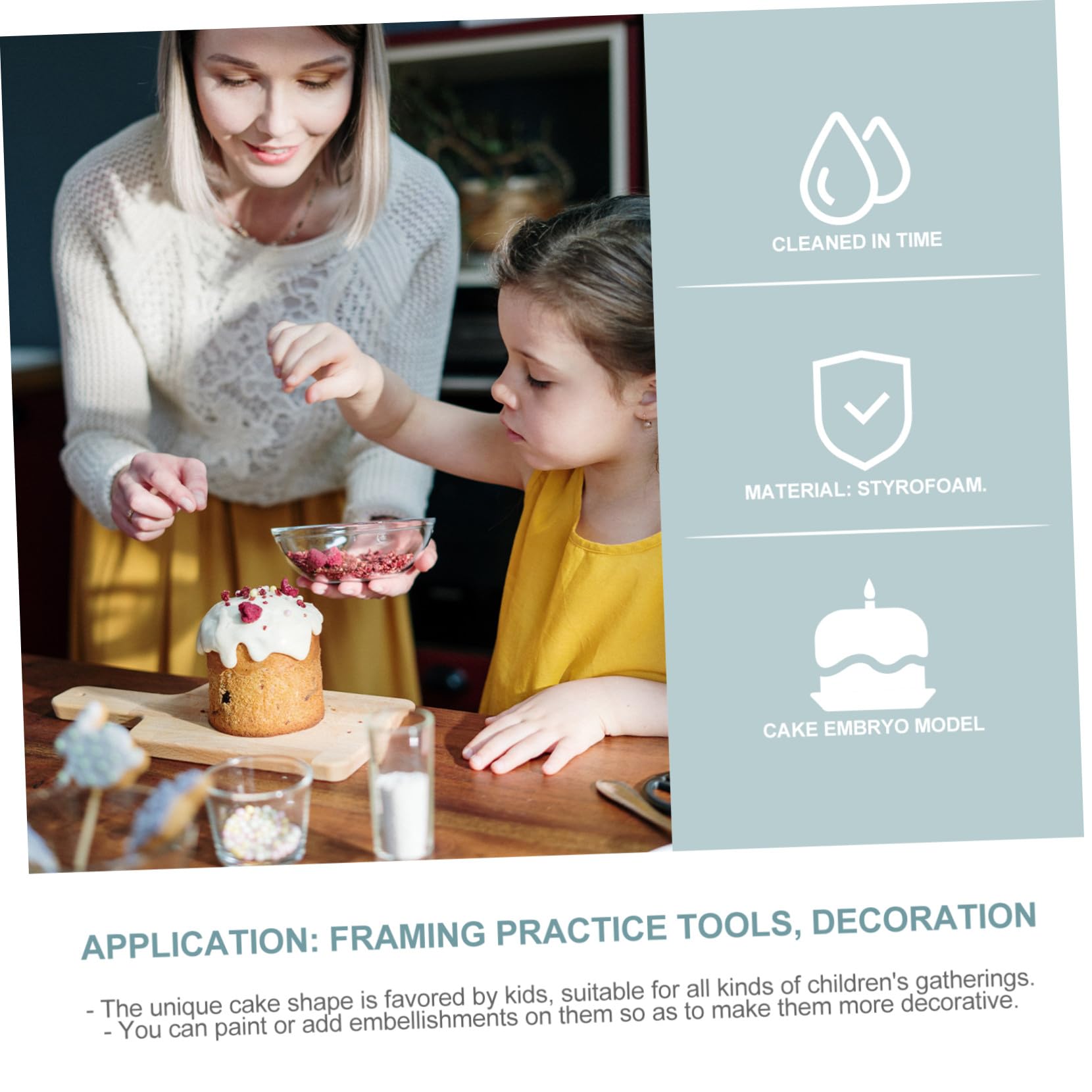 Modèle de Faux Gâteau Européen en Écume 1 Pièce pour Décoration