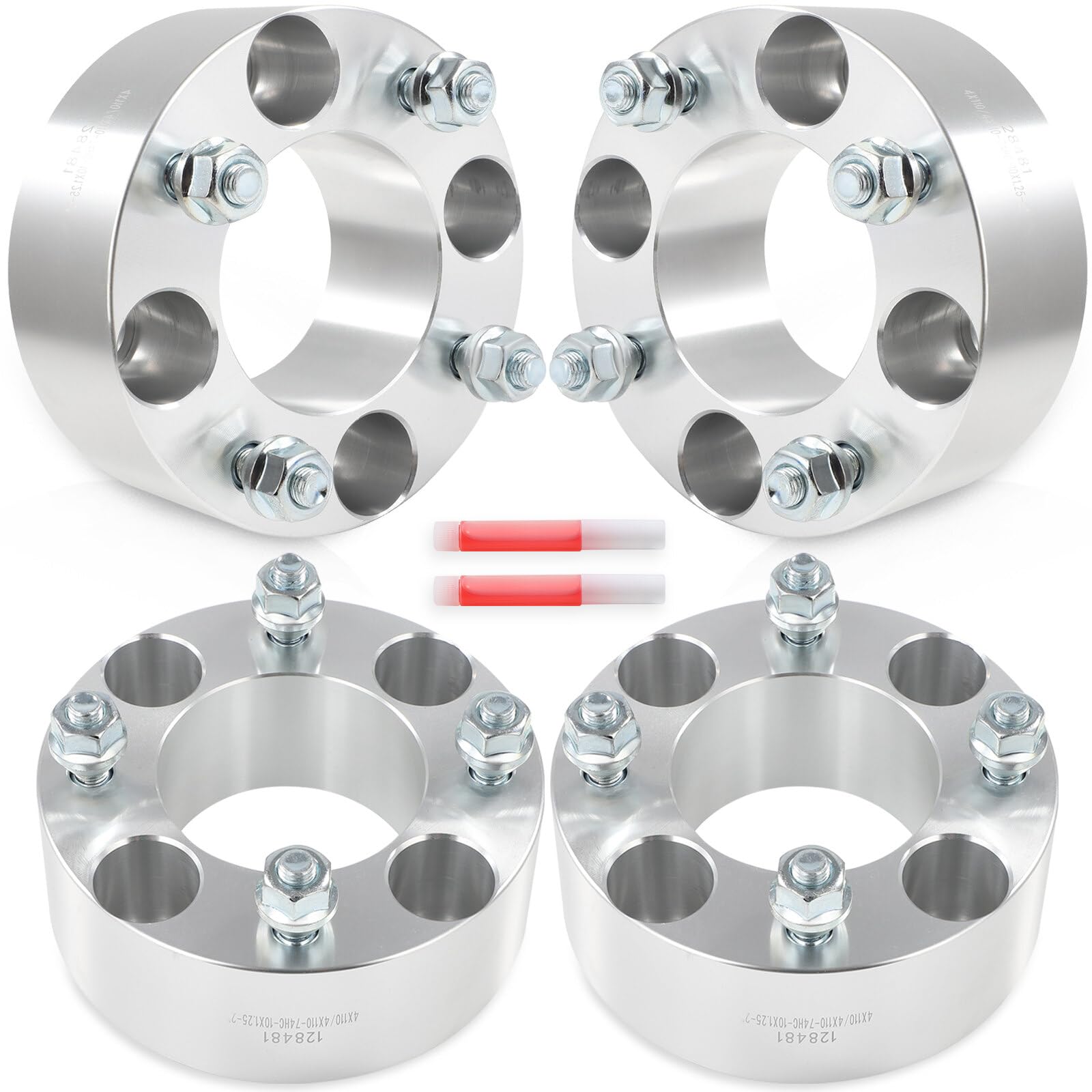 SCITOO 4pcs Wheel Spacers 2" 4x110 Bore 74mm Studs M10x1.25 4 Lug Wheel Spacers Adapters Fit for for Honda ATC250ES Big Red ATC250R TRX250TE FourTrax