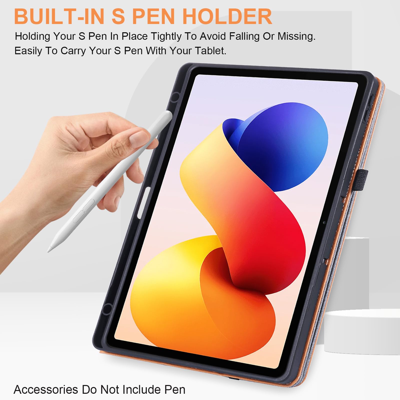 Etui do Redmi Pad 2 Pro z uchwytem na długopis, odporne na uderzenia, etui do Xiaomi Redmi Pad 2 Pro 5G 12,1 cala, szare