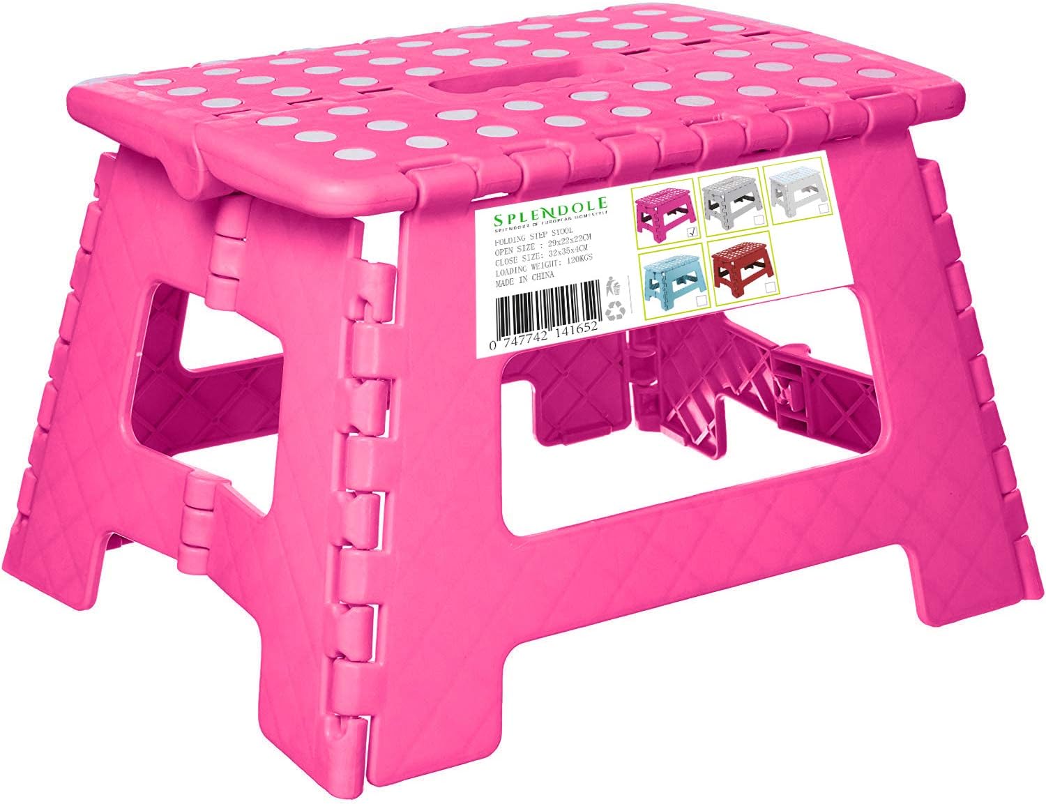Folding Step Stool - 11"x8" Lightweight Portable Stool Supports up to 300lbs Non-Slip Collapsible Stool Suitable for Kids and Adults Stable Boost for Use in Kitchens Bathrooms & More