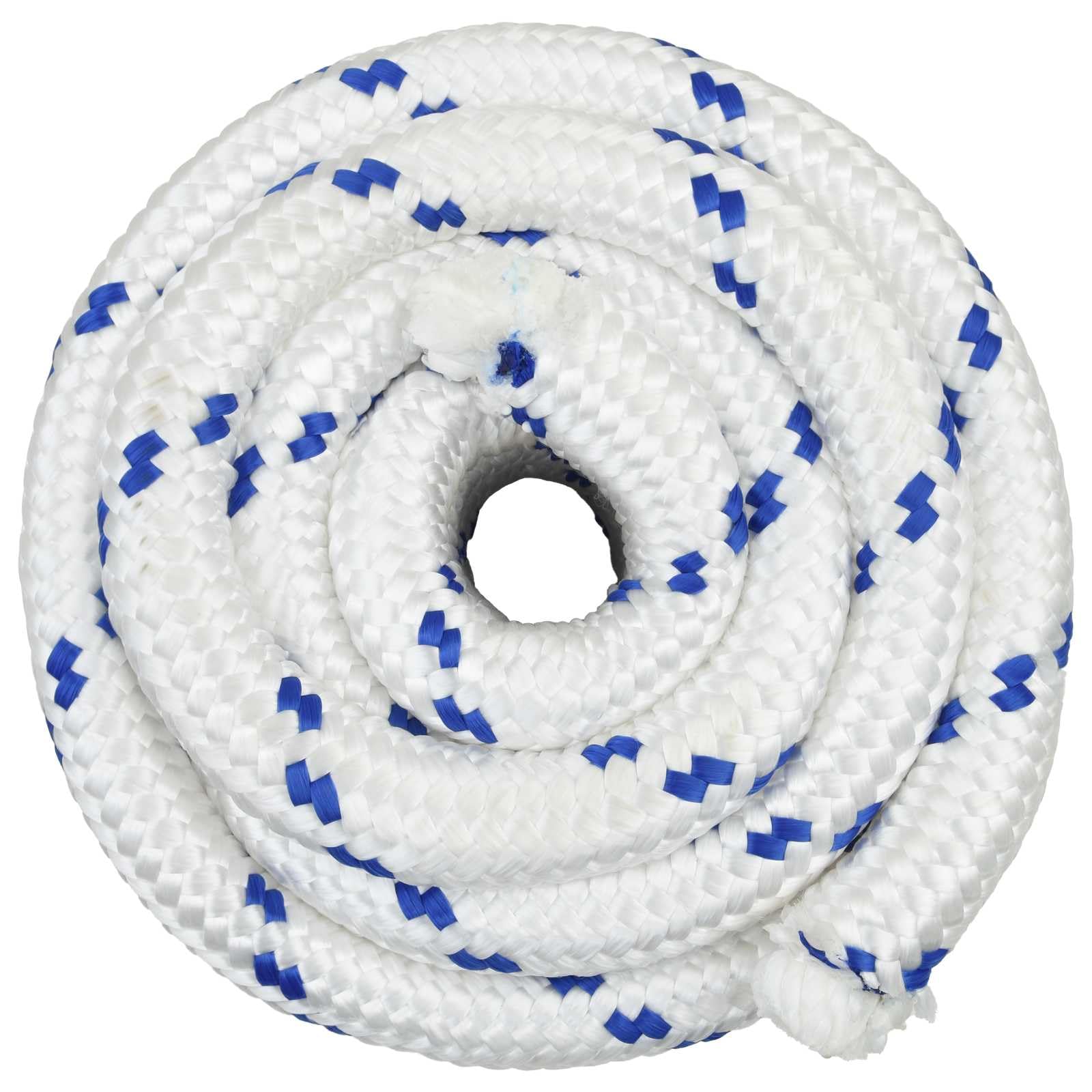 Cuerda para barco, 10 m, 3 cm, polipropileno blanco y azul, resistente a la intemperie y resistente a la intemperie para barco, camping, exterior, vela, escalada y hogar, versátil correa para