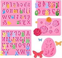 Vista 12 de 3 moldes de silicona para letras, moldes antiadherentes para fondant de números y letras para chocolate, dulces, decoración de pasteles, decoración