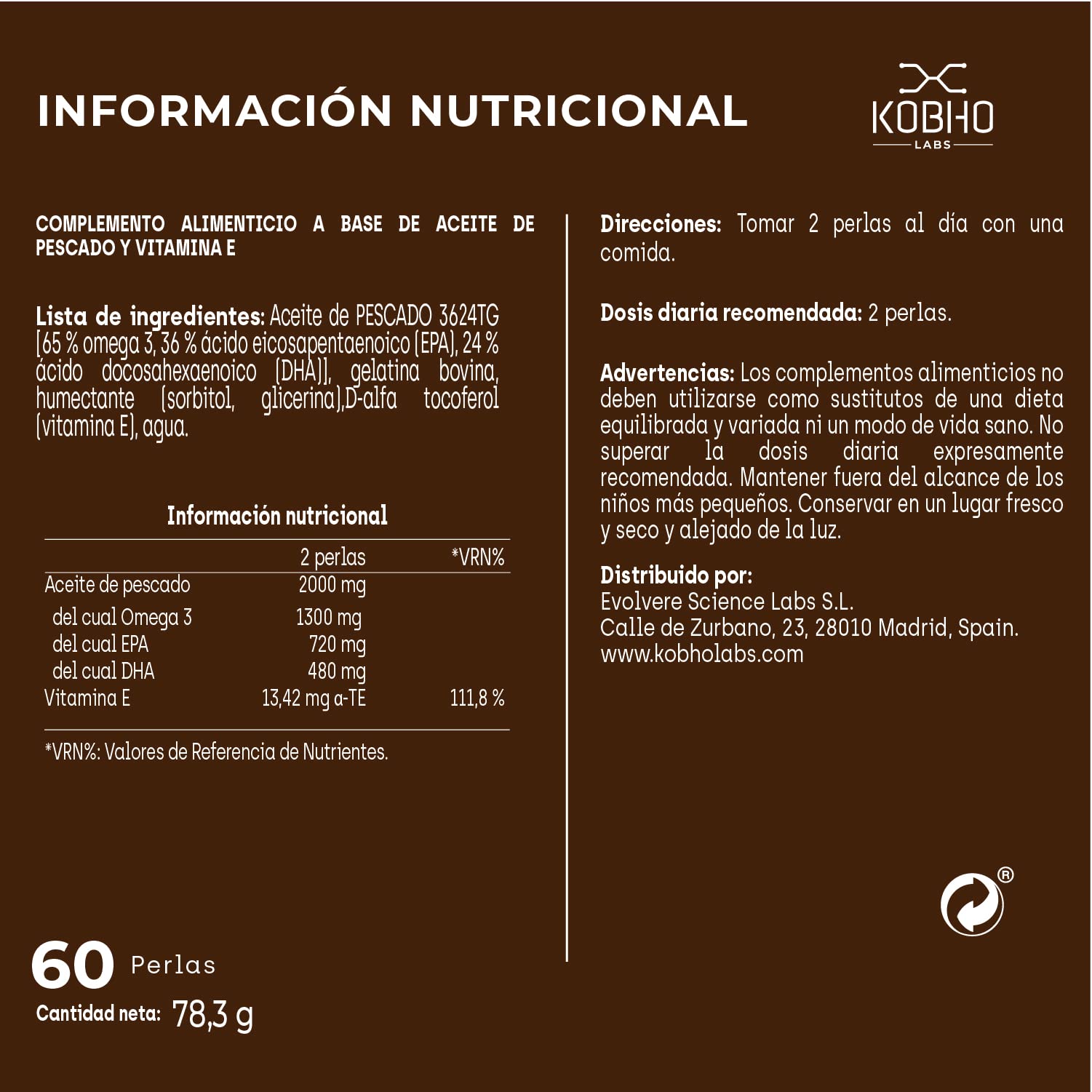 Omega-3 de Alta Absorción – 60 Cápsulas con EPA y DHA en Forma rTG - Sin Regusto a Pescado - Certificado IFOS - Fabricado en España (Paquete de 2)