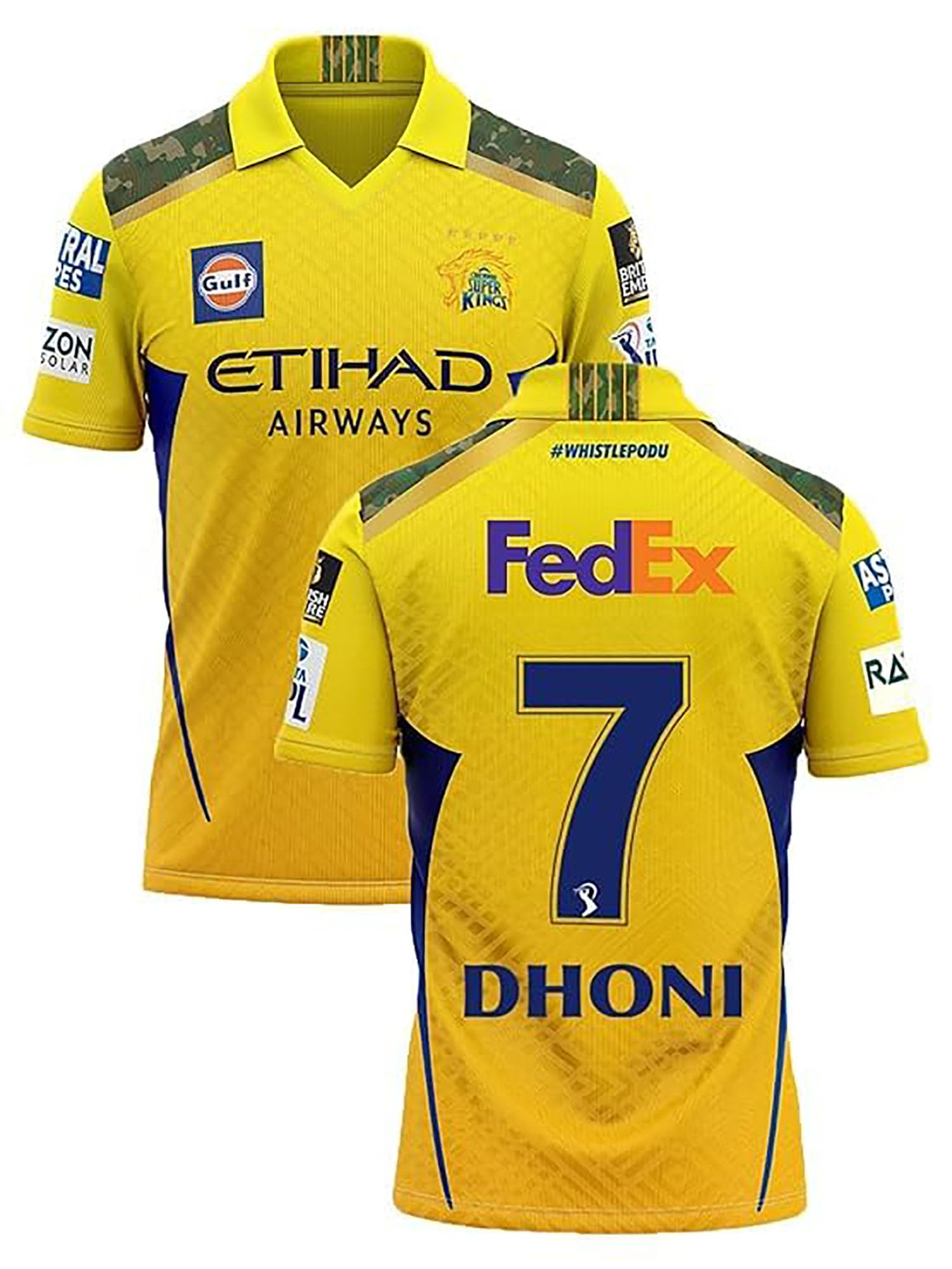 Sports Cricket CSK Jersey New 2025 Dhoni 7 MSD 18 T-Shirt (Kid's, Boy's& Men)