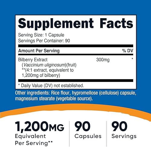 Miniatura 2 de Nutricost Cápsulas de Arándano Azul Equivalente a 1200mg (90 Cápsulas Vegetarianas) - Sin Gluten y Sin OGM