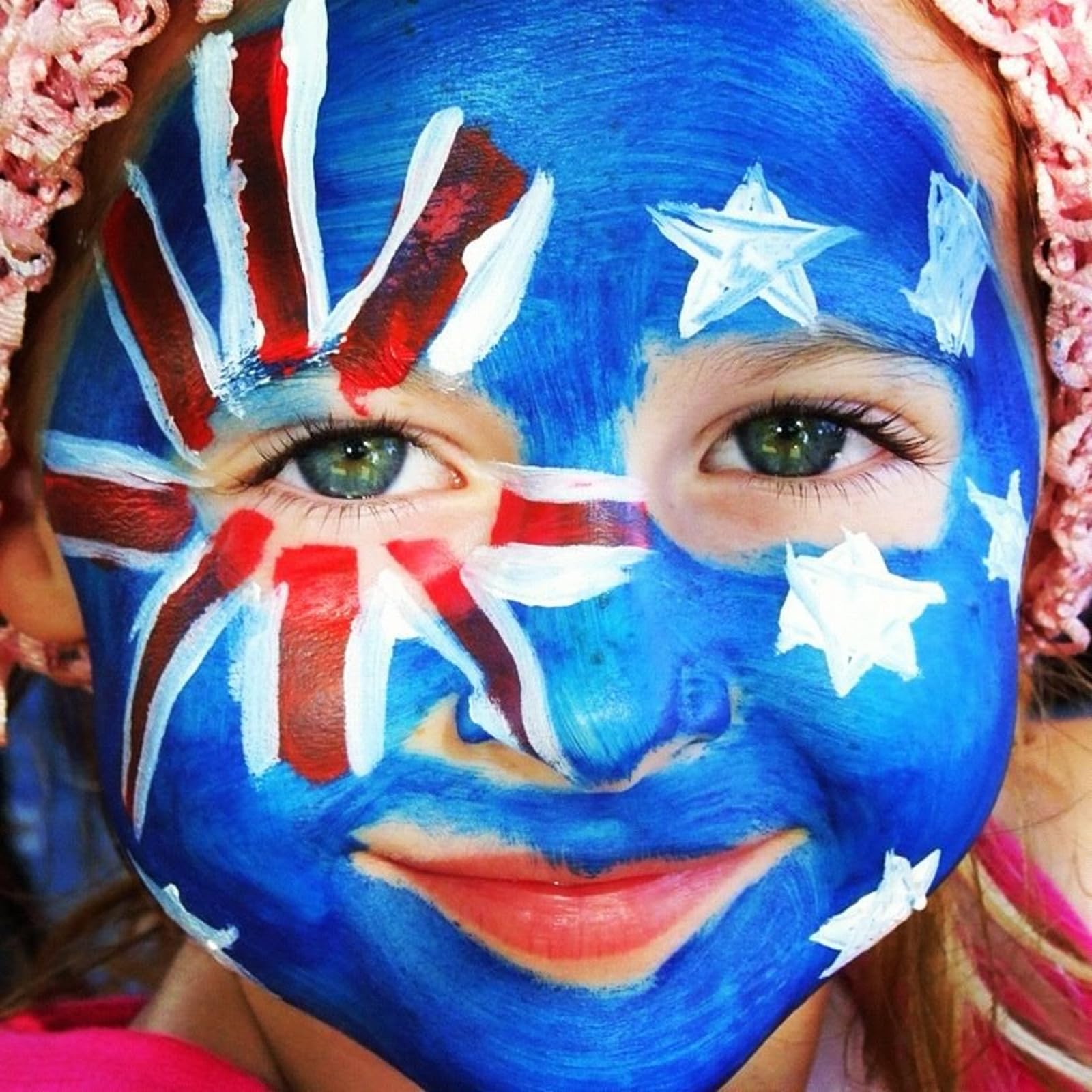 Pintura facial y corporal roja, blanca y azul, bandera estadounidense de Estados Unidos, paleta de pintura facial de 3 colores para eventos patrióticos de Estados Unidos, 4 de julio, día de la 7