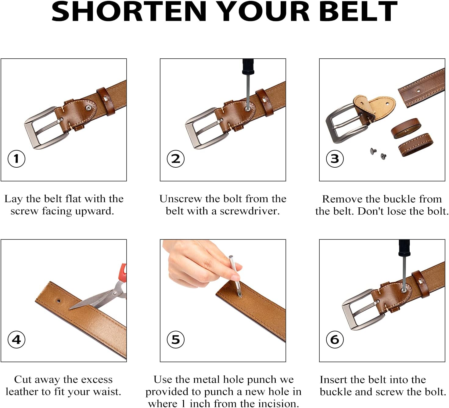 Mens Belts Full Grain Leather Real Italian Material Western Cowboy Belt 1.5 Wide Casual Jean Belt Gift Box Packaging - Image 8