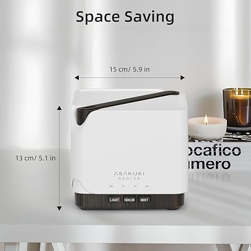 Miniatura 7 de ASAKUKI Difusor de aceite esencial, humidificador ultrasónico multifuncional de aromaterapia perfumado vaporizador de aceite con temporizador,